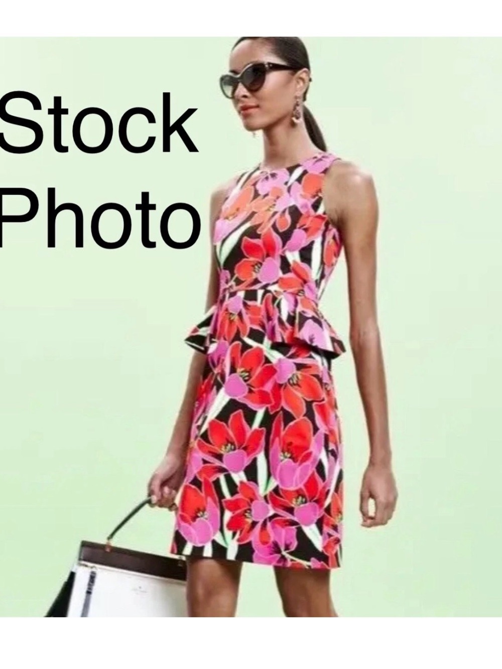 kate spade Floral Peplum Mini Dress in Pink and Red
